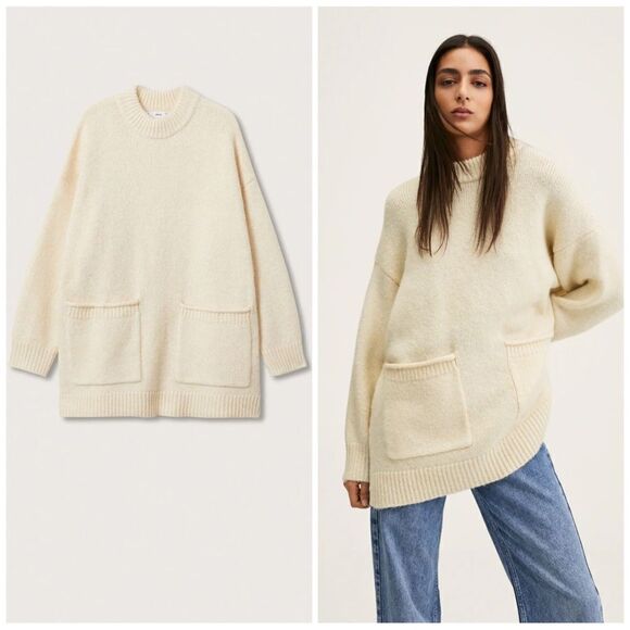Mango Oversized Sweater With Pockets - Picture 1 of 8